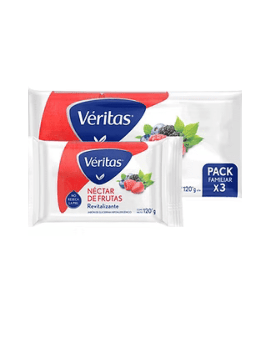 Veritas jabón glicerina Nectar de frutas 120gr X3