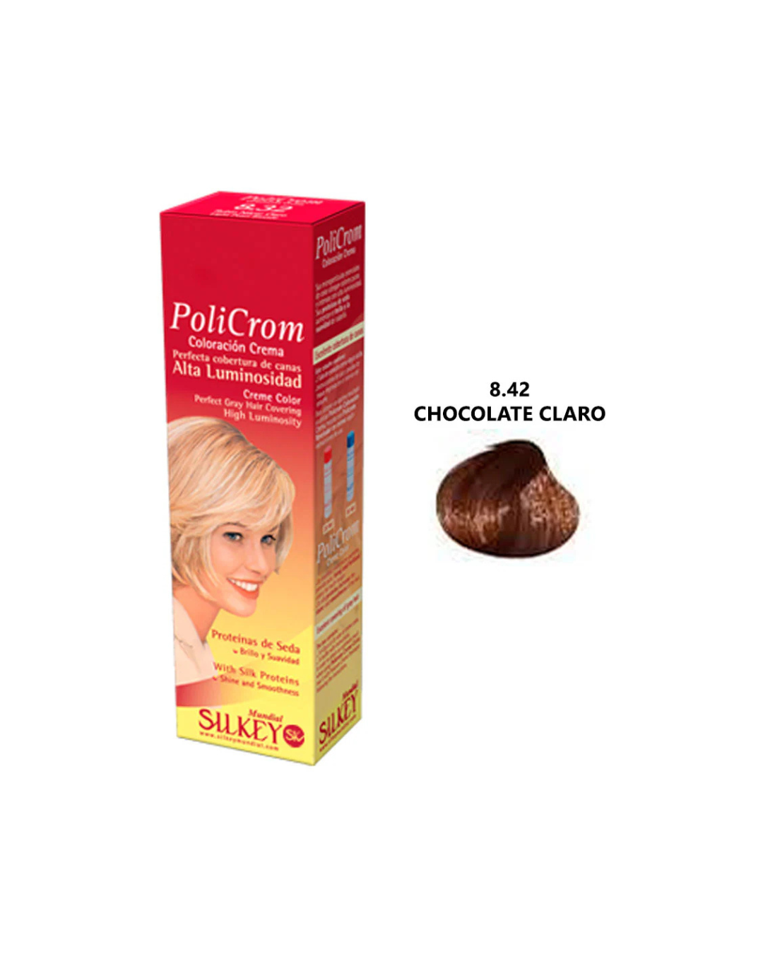 Policrom coloración 8.42 chocolate muy claro 47gr