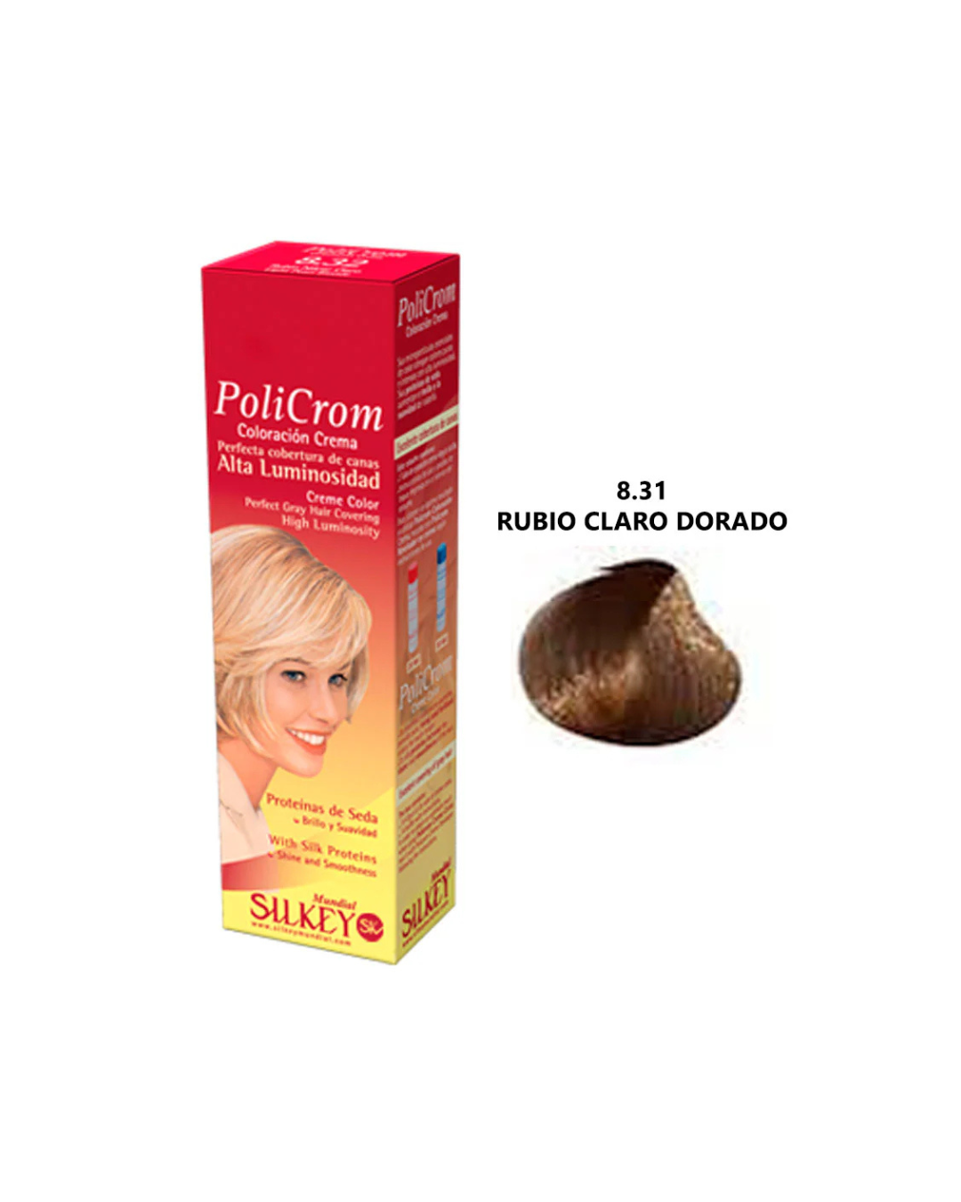 Policrom coloración 8.31 rubio claro dorado ceniza 47gr