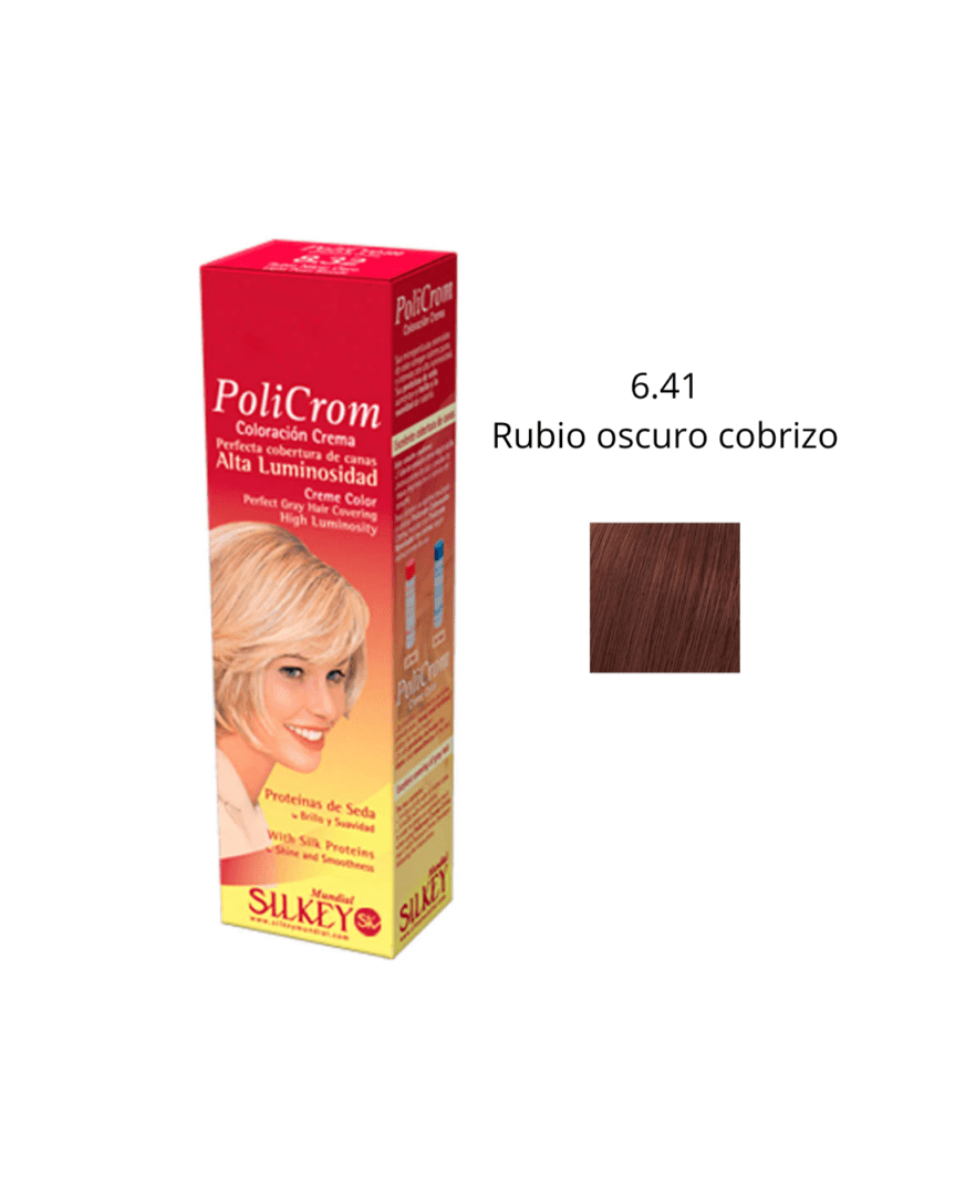 Policrom coloración 6.45 rubio oscuro cobrizo 47gr