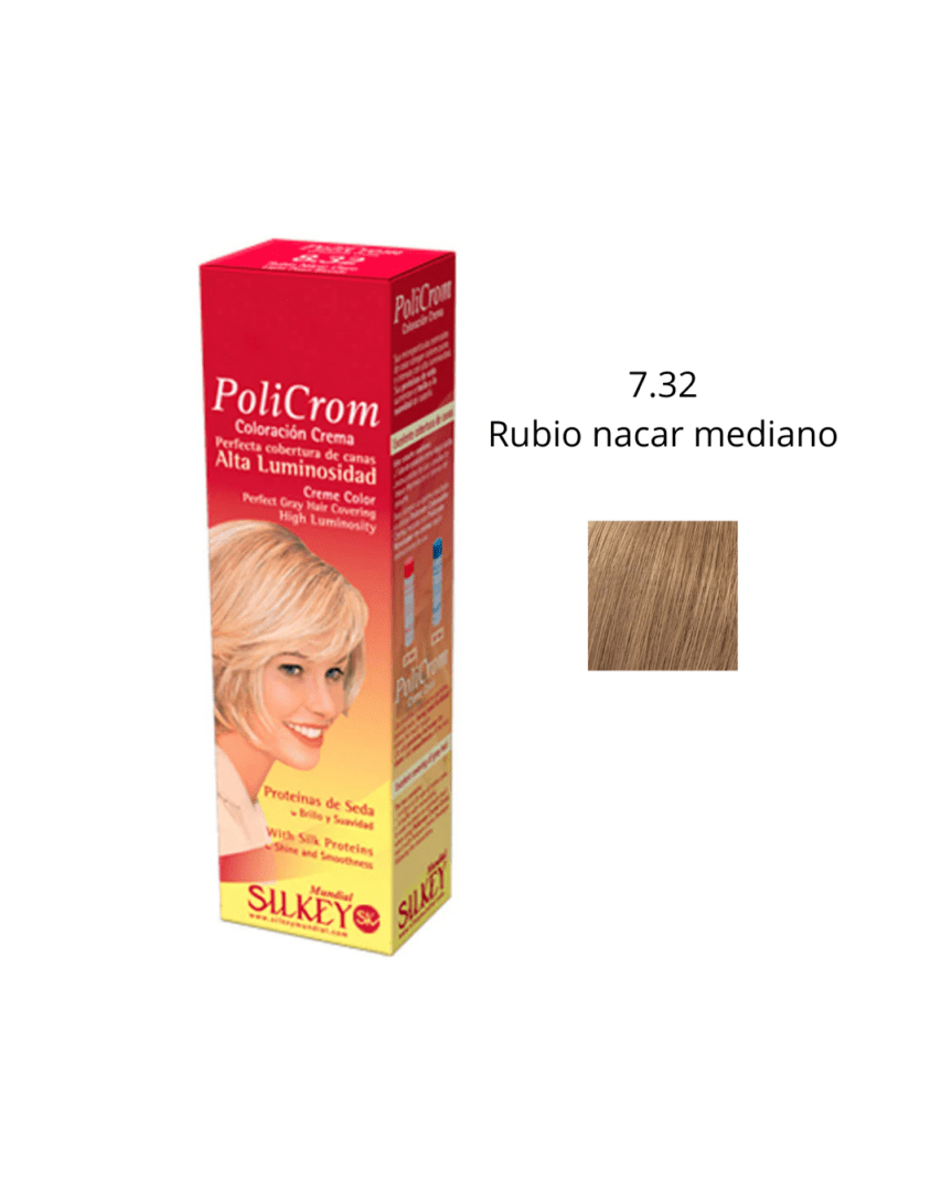 Policrom coloración 7.32 rubio nacar mediano 47gr