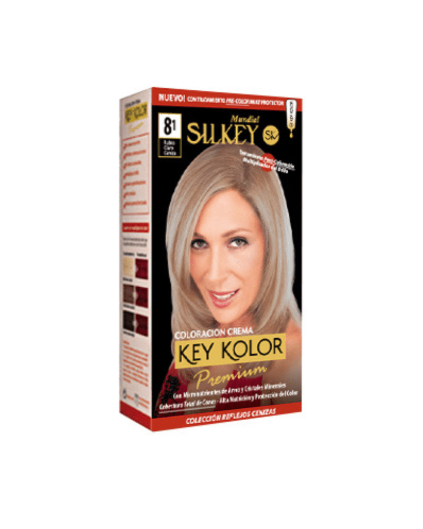 Key color premium coloración 8.1 rubio claro ceniza