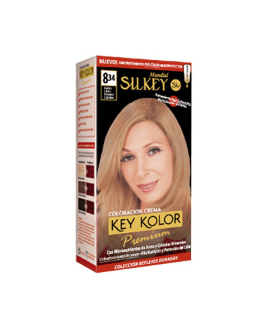 Key color premium coloración 8.34 rubio claro dorado cobrizo