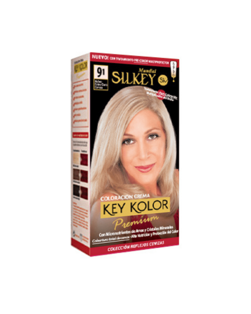Key color premium coloración 9.1 rubio muy claro ceniza