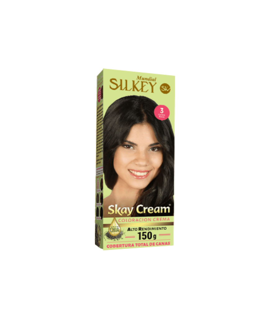 Silkey skay cream alto rendimiento kit N°3 castaño oscuro
