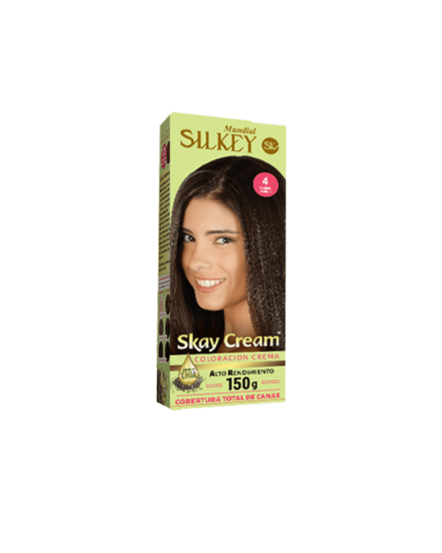 Silkey skay cream alto rendimiento kit N°4 castaño mediano