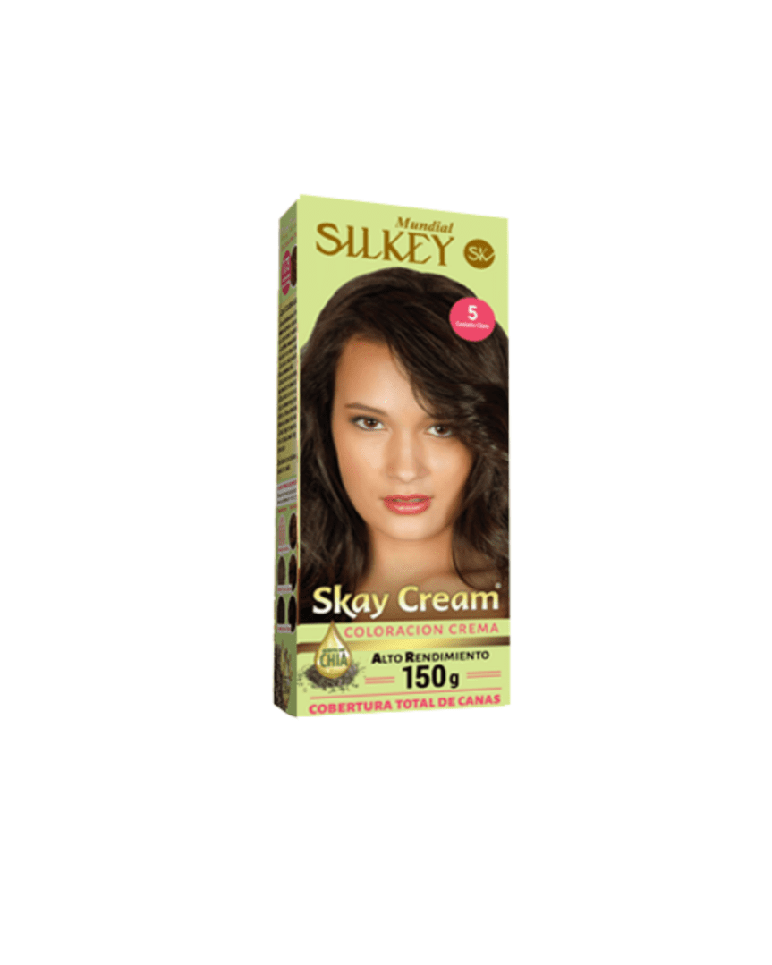 Silkey skay cream alto rendimiento kit N°5 castaño claro