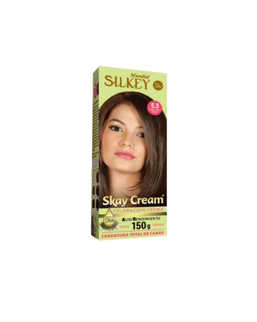 Silkey skay cream alto rendimiento kit N°5.3 Castaño claro