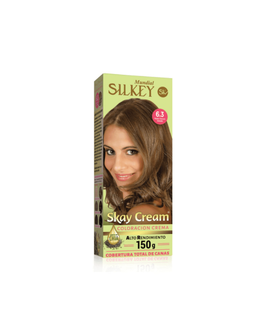 Silkey skay cream alto rendimiento kit N°6.3 castaño oscuro dorado