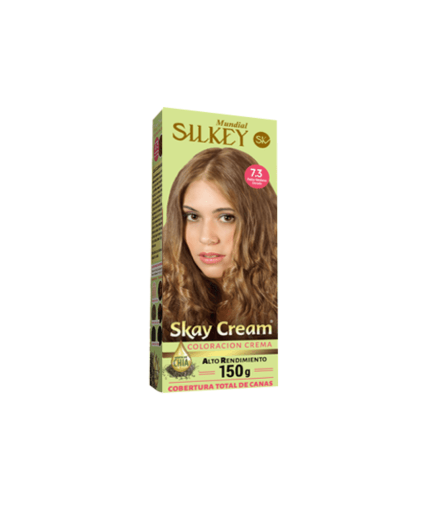 Silkey skay cream alto rendimiento kit N°7.3 castaño mediano dorado