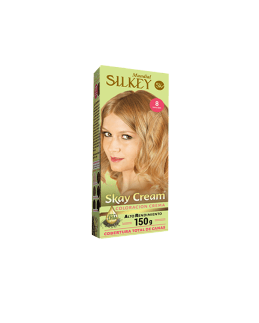 Silkey skay cream alto rendimiento kit N°8 rubio claro