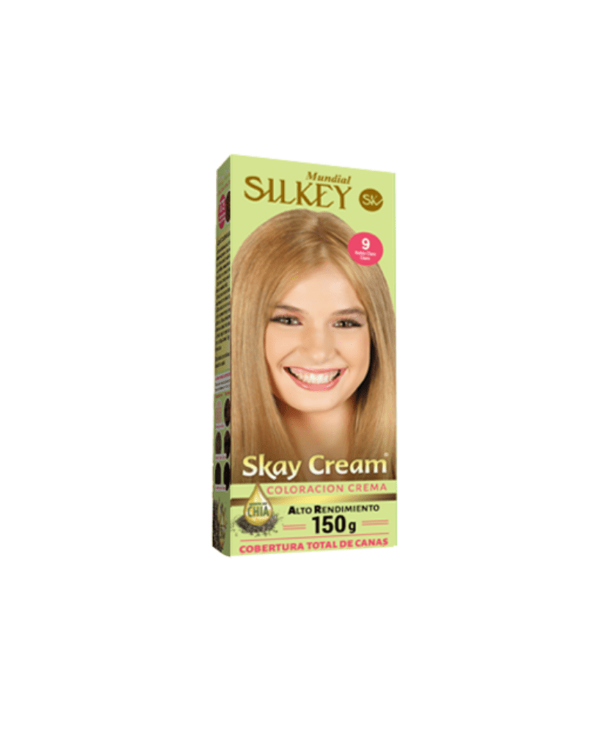 Silkey skay cream alto rendimiento kit N°9 rubio claro claro