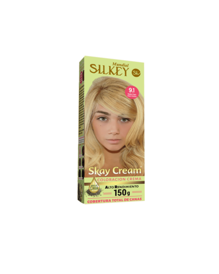 Silkey skay cream alto rendimiento kit N°9.1 rubio claro claro ceniza