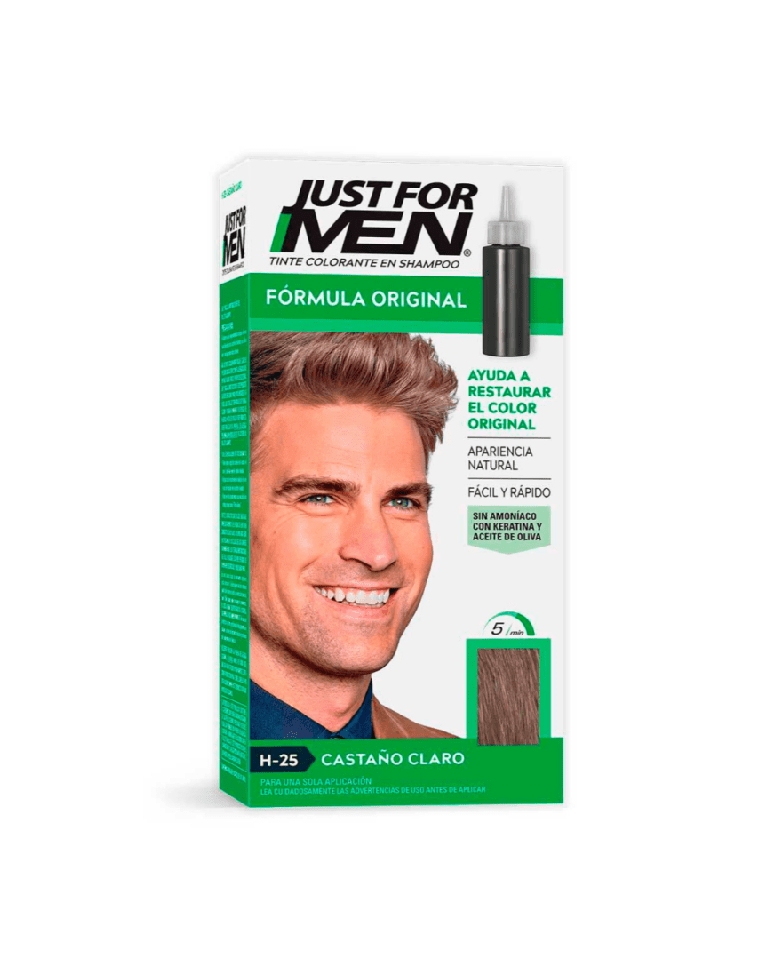 Just for men shampoo color 60ml castaño claro