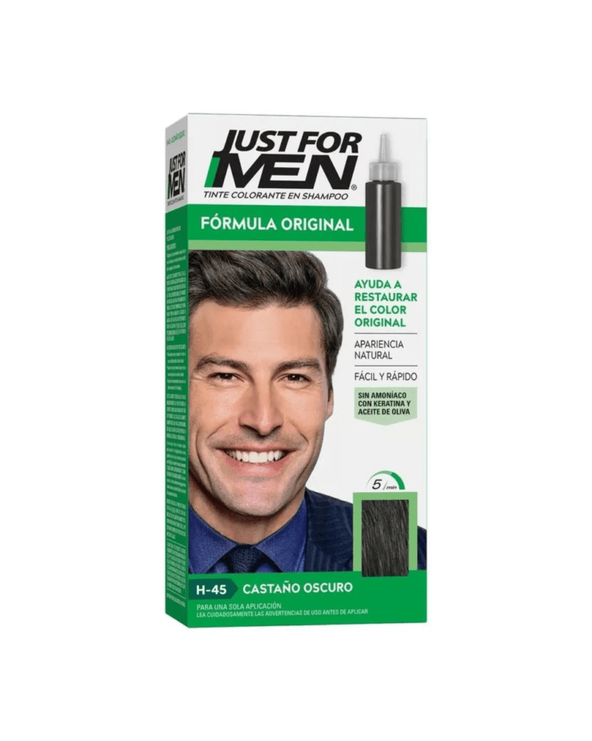 Just for men shampoo color 60ml castaño oscuro