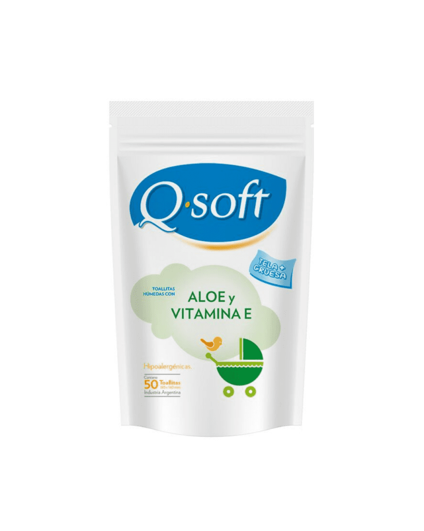 Q-soft Toallas húmedas vitamina E doypack x50 unidades