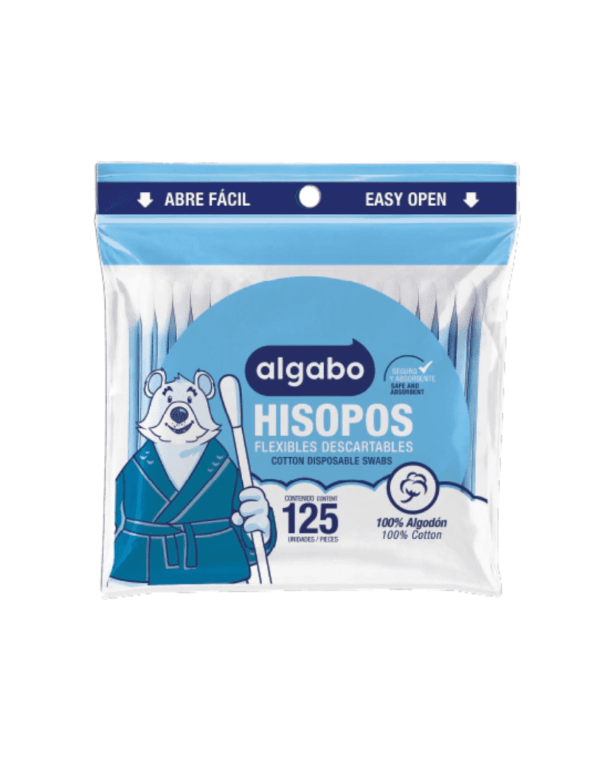 Algabo control hisopos x125 bolsa con zipper