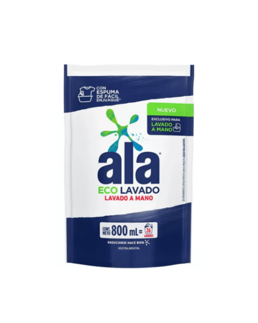 Ala jabón liquido ropa lavado a mano doy pack 800ml