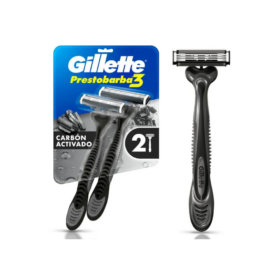 PRESTOBARBA 3 FILOS X2 CARBONO