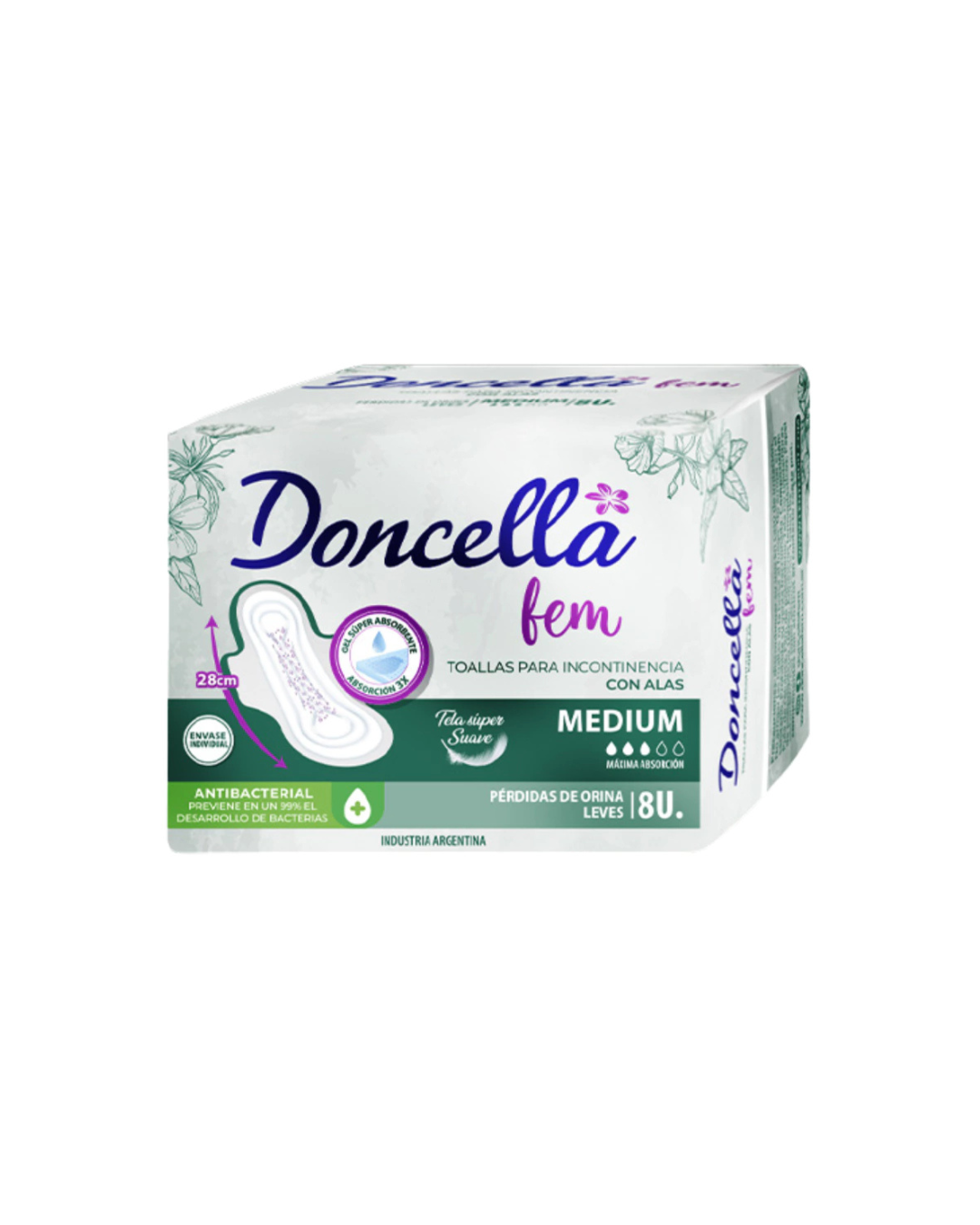 DONCELLA TOALLA INCONTINENCIA LARGA/MED 8UN A51803